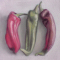Chillies - Oil on canvas 2x2cm SOLD